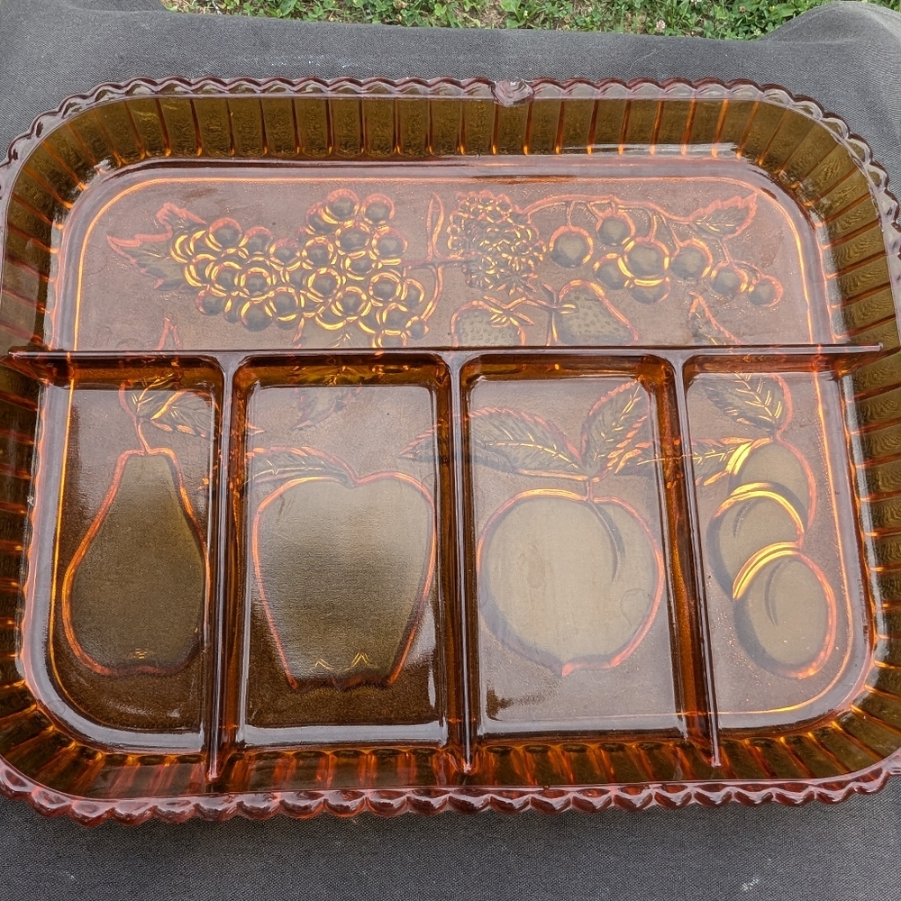Vtg Relish Tray by Indiana Glass Co